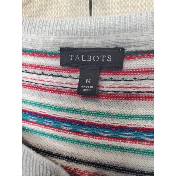 Talbots Lambswool Blend Multicolor Fair Isle Long Sleeve Button-Up Cardigan Sz M - Picture 3 of 5